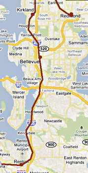 Map of Eastside Sounder line