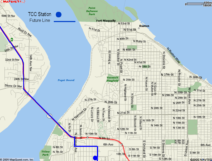 Map of potential Gig Harbor extension